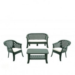 Green Bay VERANDA Baštenski set sto + 2 stolice + dvosed zeleni