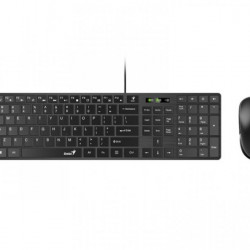 GENIUS SlimStar C126 USB US crna tastatura+ USB crni miš