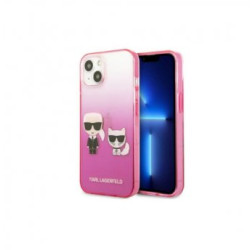 KARL LAGERFELD Futrola za iPhone 13 Pink Karl & Choupette Head Gradient