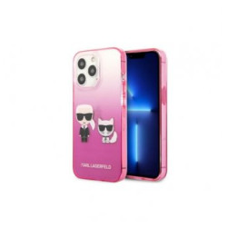 KARL LAGERFELD Futrola za iPhone 13 Pro Max Pink Karl & Choupette Head Gradient
