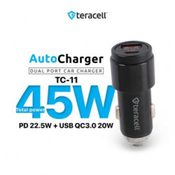 TERACELL Evolution TC-11 45W dual auto punjač sa USB C kablom