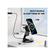 3G Desktop držač za mobilni telefon magnetic ZJ02 3u1 (wireless punjac za mobilni telefon, slusalice i Apple smart watch)