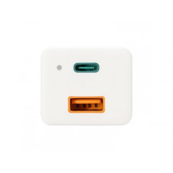 HAMA GaN Punjac USB-C (PD), USB-A (QC 3.0), 65W, Beli