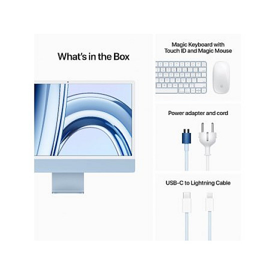APPLE IMAC 24: BLUE/M3 8C CPU/10C GPU/8GB/256GB-CRO cena 