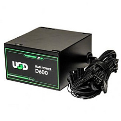 UGD Napajanje D600 600W UGD Power 12cm FAN, 20+4pin, 4+4pin, 3xSATA, 1xIDE, 2x6+2pin Black