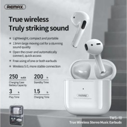 REMAX TWS-10 bežične slušalice bele