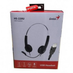 GENIUS HS-220U Black, USB, slusalice sa micr.