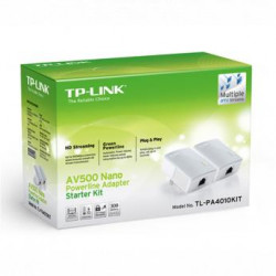 TP LINK TL-PA4010KIT - Powerline adapter AV600 600Mbps, Homeplug AV (duplo pak.) domet 300m