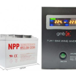 NPP NPG12V-38Ah * GMB LONG čist sinusni pretvarač 12V/500W sa 12V/38Ah GEL baterijom