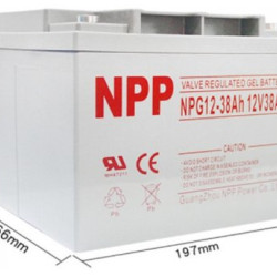 NPP NPG12V-38Ah, Gel battery, C20=38AH, T14,197*165*174*174, 11KG, Light grey