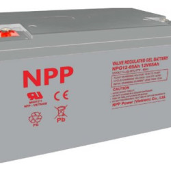 NPP NPG12V-65Ah, Gel battery, C20=65AH, T14, 350*168*179*179, 18,3KG, Light grey