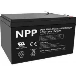 NPP NP12V-12Ah, AGM Battery, C20=12AH, T2, 151x98x95x100, 3,3KG, crna