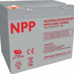 NPP NPG12V-55Ah, Gel battery, C20=55AH, T14, 230*138*208*212, 15KG, Light grey