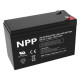 NPP NP12V-7.5Ah, AGM Battery, C20=7.5AH, T1, 151x65x94x100, 2,07KG