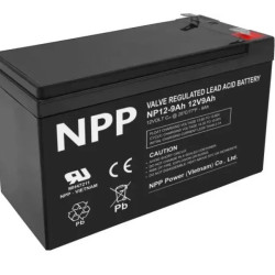 NPP NP12V-9Ah, AGM BATTERY, C20=9AH, T1, 151x65x94x100, 2,5KG, BLACK