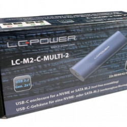 LC POWER LC-M2-C-MULTI-2 NVME SSD Rack M2 Enclosure for M.2 SSD USB3.2 Gen.2x1 Type C Antracit