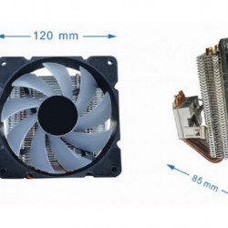 GEMBIRD CPU-HURACAN-ARGB-X140  UNI kuler 100W 120mm.Fan +/-1600rpm 26dBa LGA 775/115x/1200/AMD