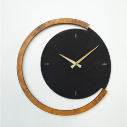 WALLXPERT Zidni sat Moon Time Wooden Metal Wall Clock APS117
