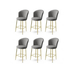 HANAH HOME Set 6 barskih stolica Alte Grey Gold