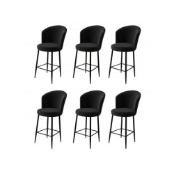 HANAH HOME Set 6 barskih stolica Fora Black