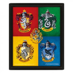 Pyramid International Harry Potter (Colourful Crests) - Framed