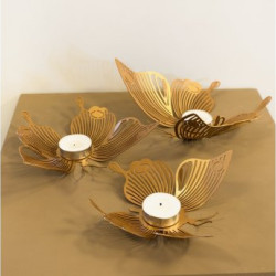WALLXPERT Set svećnjaka Papilio Tealight Set of 3 APT581 Gold