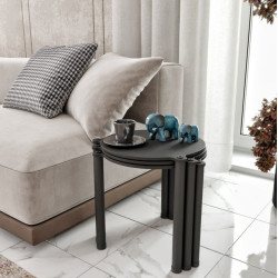 HANAH HOME Lavia 3 Black set stolova