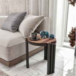 HANAH HOME Lavia 3 Walnut set stolova