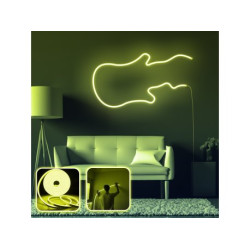 OPVIQ Zidna LED dekoracija Guitar Medium Yellow