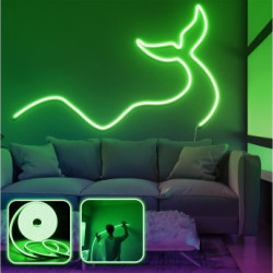 OPVIQ Zidna LED dekoracija Wave and Tail Large Green