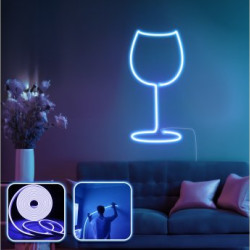 OPVIQ Zidna LED dekoracija Wine Glass Medium Blue