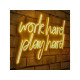 WALLXPERT Dekorativna rasveta Work Hard Play Hard Yellow