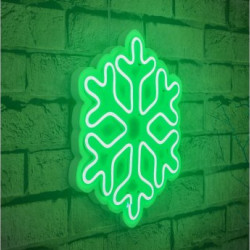 WALLXPERT LED dekoracija Snowflake Green
