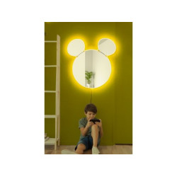 HANAH HOME Ogledalo sa LED osvetljenjem Mickey Silver Yellow
