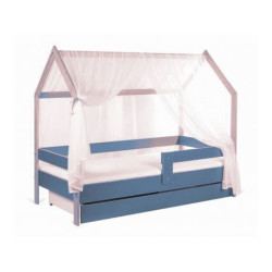 BELLA LUNI Domek Krevet kućica sa fiokom i dušekom (9cm) 180X80 plavi