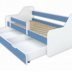 BELLA LUNI Krevet sa fiokom i dušekom 160X80 DIONE svetlo plavi (7712)