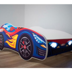 TOP BEDS Dečiji krevet 160x80 Red blue car - LED