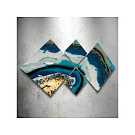 WALLXPERT BLUE WHITE slika iz 4 dela