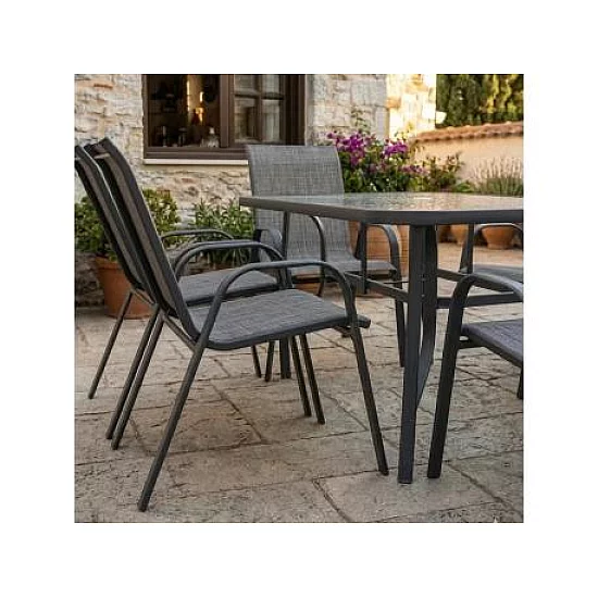 PROGARDEN Garnitura za 6 osoba, garnitura za dvorište i terasu Stone gray 001