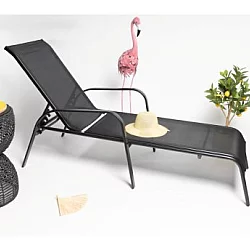 MAKAO Ležaljka metalna 200x67x44 cm siva TT 710030