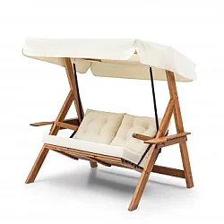 HANAH HOME Baštenska ljuljaška dvosed Galata Swing S2 Cream