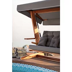 HANAH HOME Baštenska ljuljaška trosed Luna Deluxe 2600 Anthracite