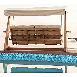 HANAH HOME Baštenska ljuljaška trosed Luna Deluxe 2600 Beige