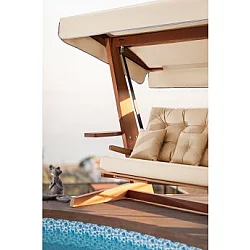 HANAH HOME Baštenska ljuljaška trosed Luna Deluxe 2600 Beige