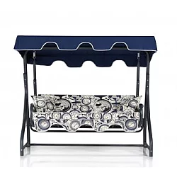 HANAH HOME Baštenska ljuljaška trosed Ruta 7 Dark Blue Cream Black