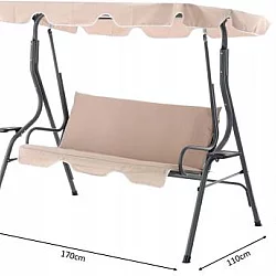 Bolzz Bastenska ljuljaska 170110153 cm, tamno bez, bez jastuka, sa drzacima za case