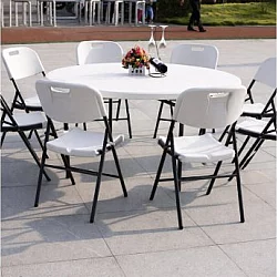 EPRO Garden sklopivi baštenski sto Ø122 74cm, metal-plastika