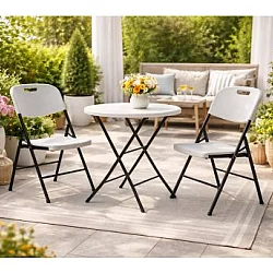EPRO Garden sklopivi baštenski sto Ø80 74cm, metal-plastika