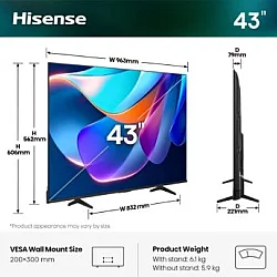 Hisense 43A6S 43" LED 4K Ultra HD Smart TV