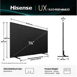 Hisense 116UXQ RGB MiniLED 4K Smart TV